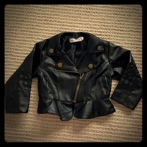 Faux Leather Baby Girl Jacket! Size 12-18mo NWOT